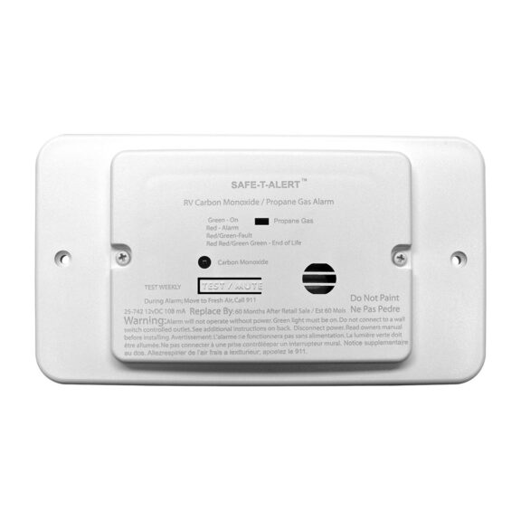 25 Series Flush Mount Dual CO/LP Alarm with Trim Ring
